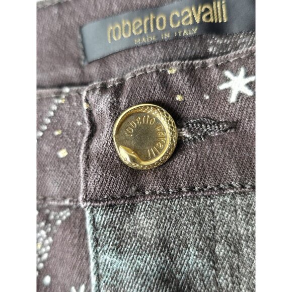 2003 Roberto Cavalli Astrology Logo Print Horoscope Jeans Pants Size Small- HTF - Picture 3 of 16